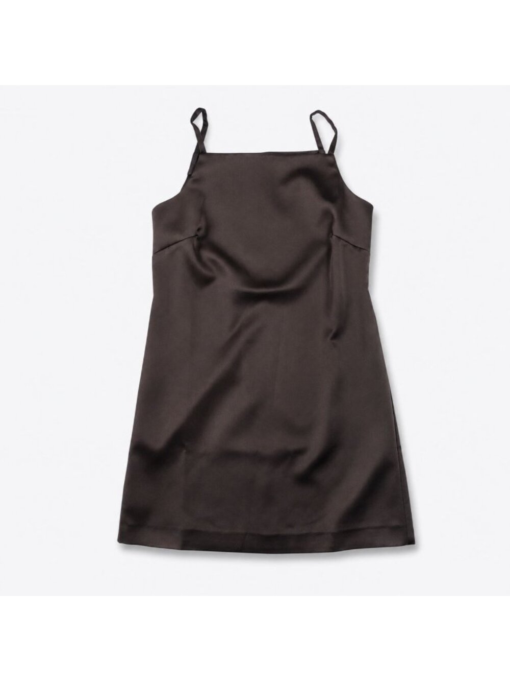 Tuckernuck Lara Mini Dress Women’s 6 Chocolate Brown Satin Square Neck NWT